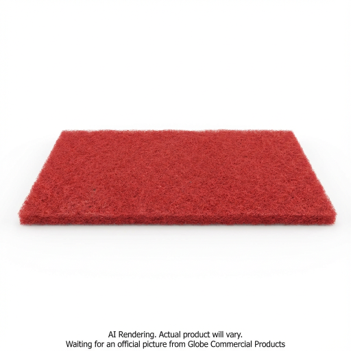 Red Buffing 14" x 28" Rectangular Floor Pad