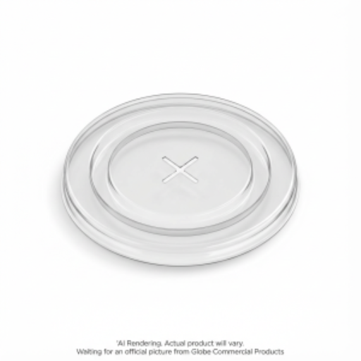 Clear PET Flat Lids with Hole for Clear PET Cold Cups fits 12oz-20oz, sleeve of 50