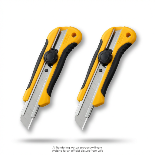 OLFA 25mm H-1/CP3 Rubber Inset Utility Knife, 2pk NEW - 2 Units