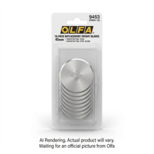 OLFA 45mm RB45-10 Tungsten Steel Rotary Blade, 10pk
