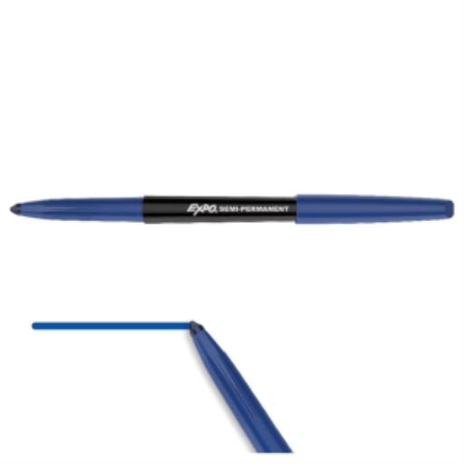 EXPO Wet Erase Marker, Semi-Permanent Markers, Blue, Fine Tip, 1 Unit