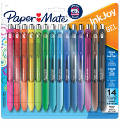 Paper Mate InkJoy Pens, Gel Pens, Medium Point (0.7 mm), Assorted Colours, 14 Count