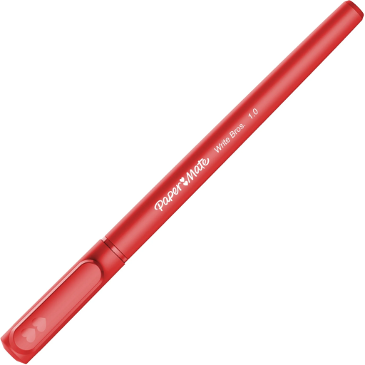 Paper Mate Ballpoint Pens, Write Bros. Red Ink Pen, Medium Point (1.0 mm), 1 Unit