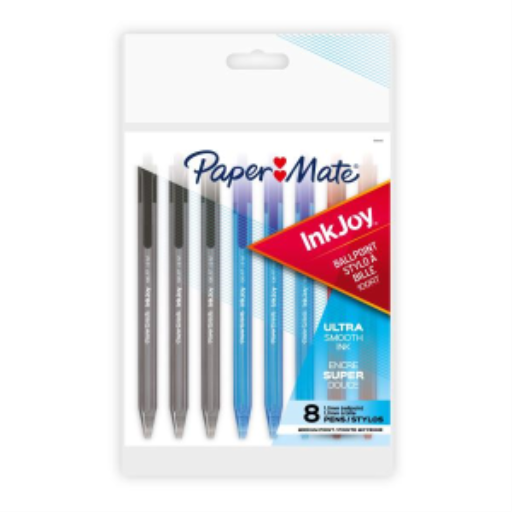 Paper Mate InkJoy 100RT Retractable Ballpoint Pens, Medium Point (1.0 mm), Assorted, 8 Count
