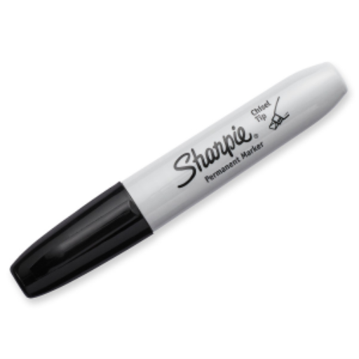 Sharpie Permanent Marker, Chisel Tip, Black, 1 Unit