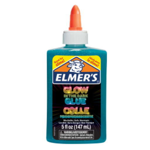 Elmer?s Glow-in-the-Dark Liquid Glue, Washable, Blue, Great for Making Slime, 147 mL