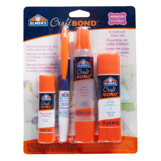 Elmer?s Craft Bond Scrapbook Glue Set, 4 Types of Craft Glue