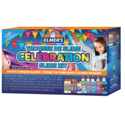 Elmer?s Celebration Slime Kit, Slime Supplies Include Assorted Magical Liquid Slime Activators and Assorted Liquid Glues, 10 Count