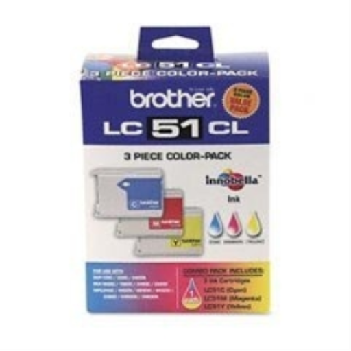 Brother LC513PKS 3-Pack of Innobella Ink Cartridges Colour (1 each of Cyan, Magenta, Yellow), Standard Yield