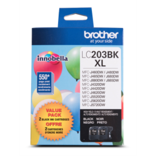 Brother LC2032PKS 2-Pack of Innobella Black Ink Cartridges, High Yield (XL Series)