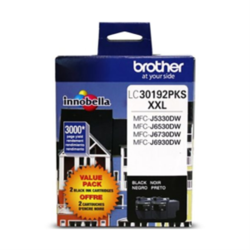 Brother LC30192PKS Innobella Black Ink Cartridges, Super High Yield