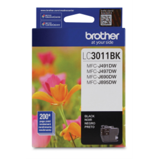Brother LC3011BKS Black Ink Cartridge, Standard Yield