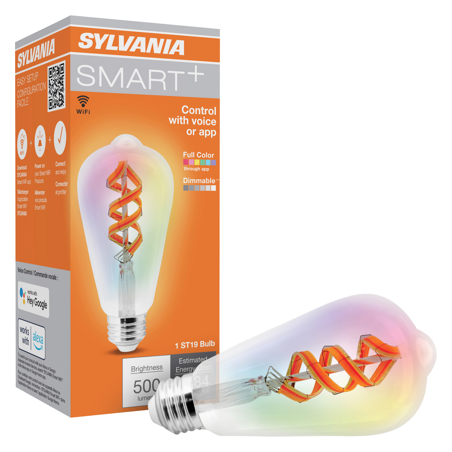 SMART+ WiFi Filament Color + 2000K: ST19 Color and Amber White (2000K)
