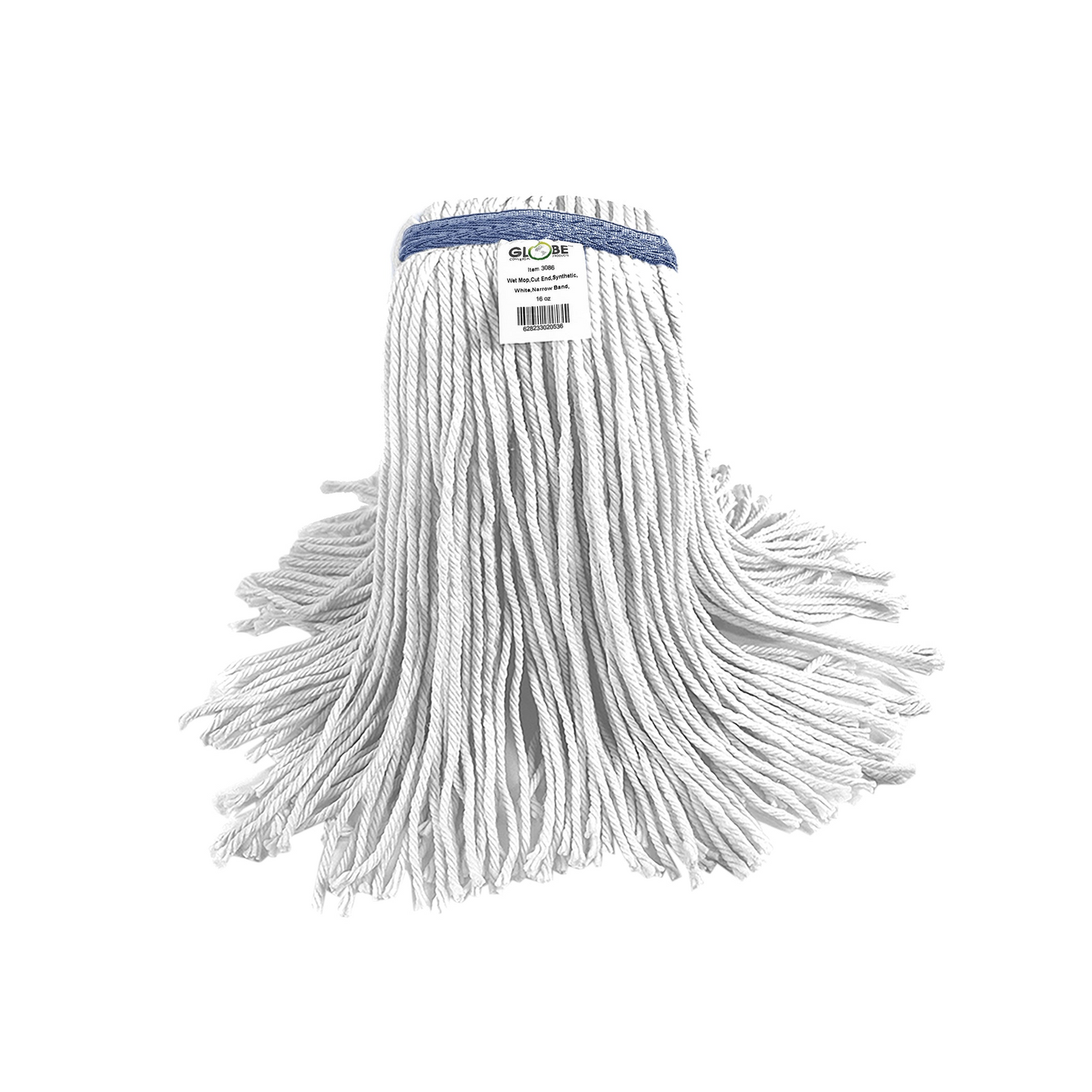 White Syn-Pro? Synthetic Wet mop with Narrow Band 12oz Cut End