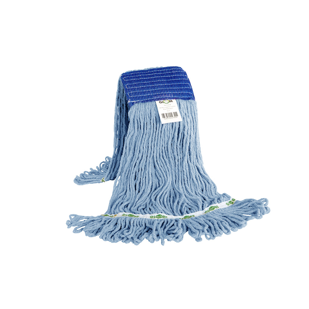 Syn-Pro? Synthetic Looped End Wet Mop Wide Band Blue 12oz Bagged