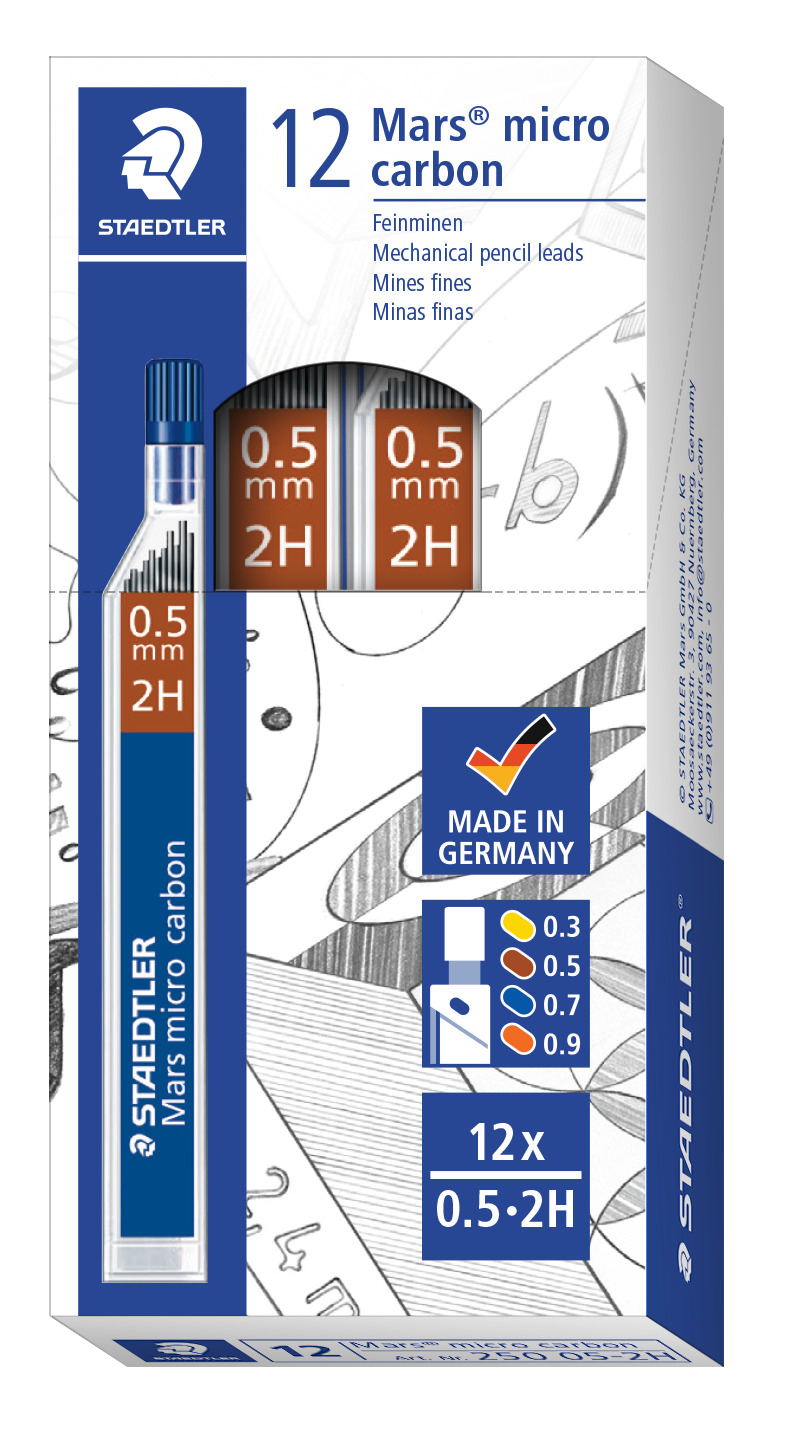 250-05-2H STAEDTLER-Mars Limited MARS M. 0.5mm 2H 12 TUBES O