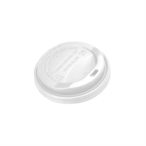 Compostable Dome Sip Lid - 10 - 20 oz / White (Pack of 50)