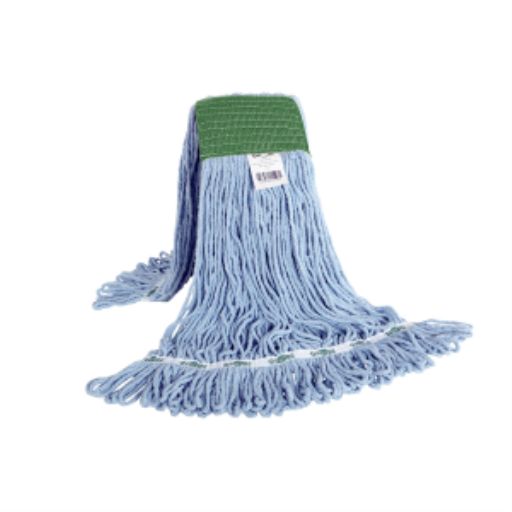 Syn-Pro? Synthetic Looped End Wet Mop Wide Band Blue 16oz Bagged