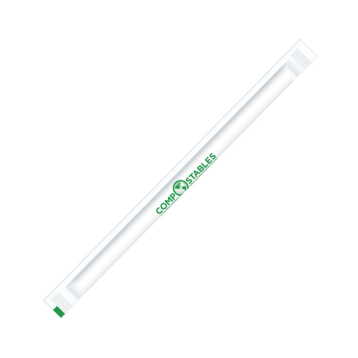 Globe Commercial Products Wrapped Paper Straws, 7.75" (Pack of 250)