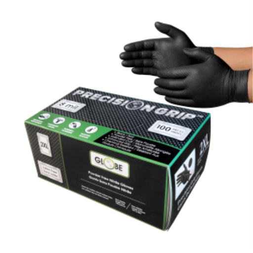 Precision Grip? 8mil Nitrile Powder Free Gloves - 2X Large / Black, Box of 90