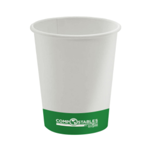 Hot/Cold Compostable Paper Cups - 12oz / White (50 cups Per Pack)