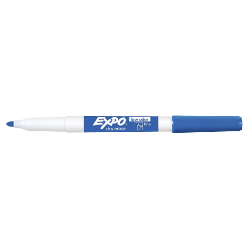 EXPO Dry Erase Marker, Low Odour Ink, Blue, Fine Tip, 1 Unit