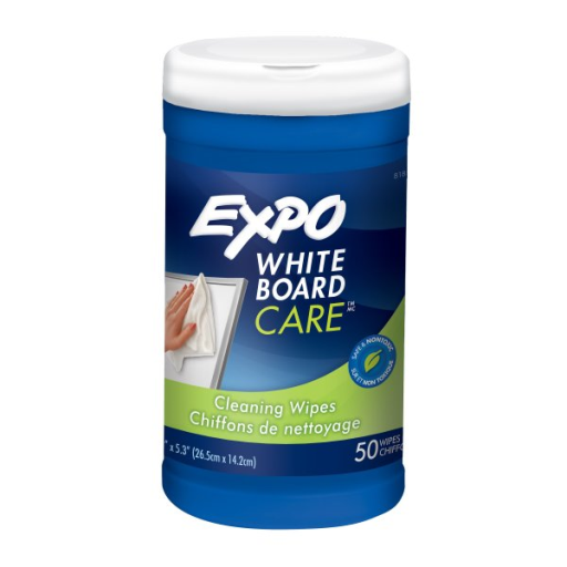 Expo White Board Care Dry Erase Wipes, 8" x 5.5", 50 Count