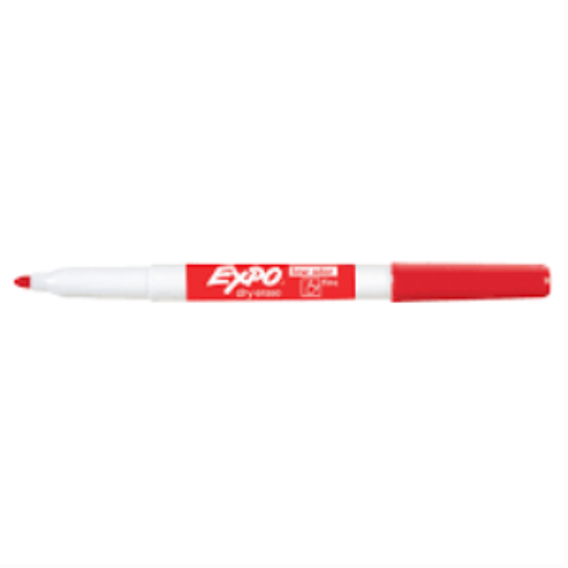 EXPO Dry Erase Marker, Low Odour Ink, Red, Fine Tip, 1 Unit