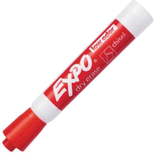 EXPO Dry Erase Marker, Low Odour Ink, Red, Chisel Tip, 1 Unit