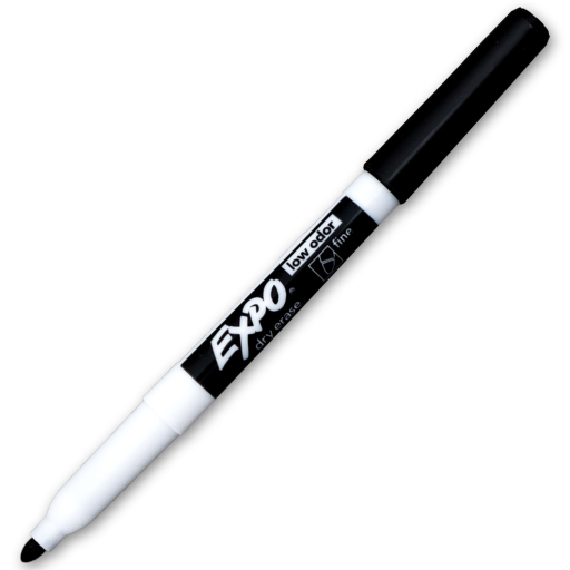 EXPO Dry Erase Marker, Low Odour Ink, Black, Fine Tip, 1 Unit
