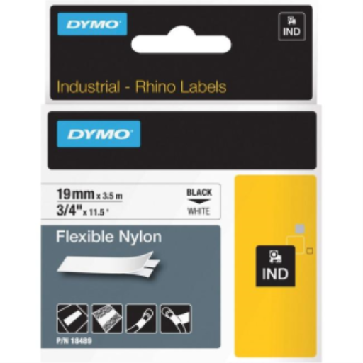 Rhino 3/4" White Flex Nylon Label- 19Mm