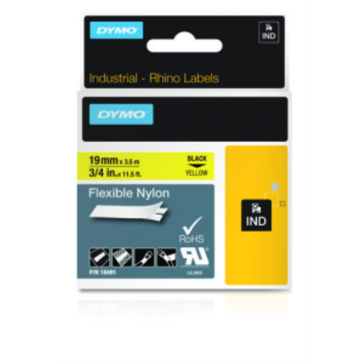 Rhino 3/4" Yellow Flex Nylon Label- 19Mm