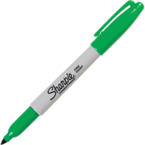 Sharpie Permanent Marker, Fine Point, Green, 1 Unit