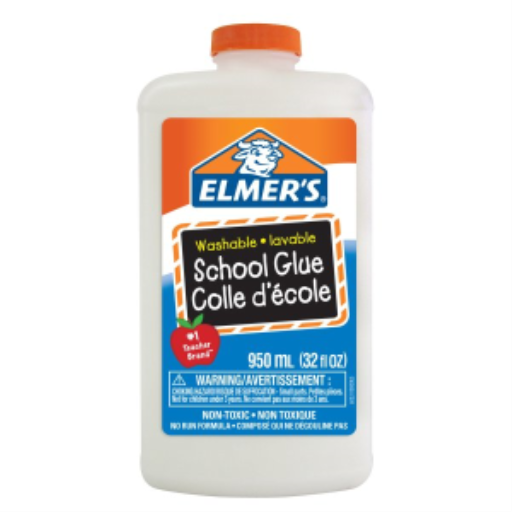 Elmer's Washable School Glue, White, Great for Making Slime, 950 mL
