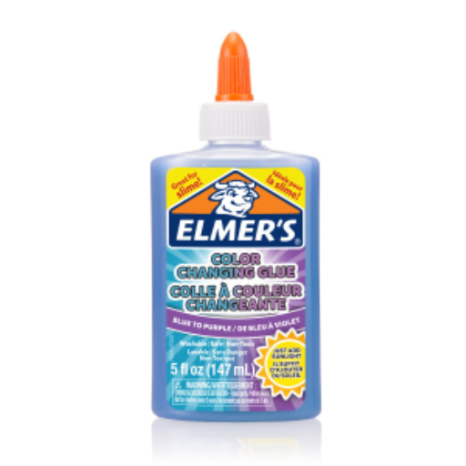 Elmer's Colour Changing Liquid Glue, Great for Making Slime, Washable, Blue to Purple, 147 mL