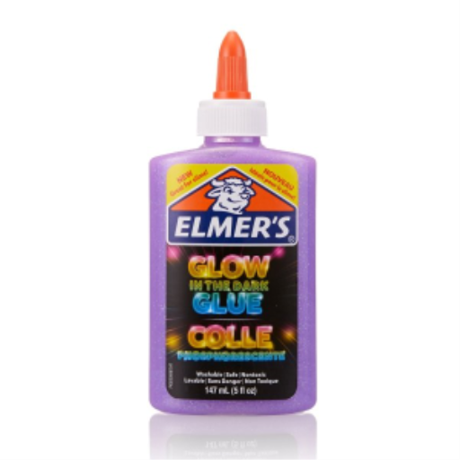 Elmer's Glow-in-the-Dark Liquid Glue, Great for Making Slime, Washable, Purple, 147 mL
