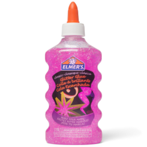 Elmer's Liquid Glitter Glue, Washable, Great for Making Slime, Pink, 6 oz (177 mL)