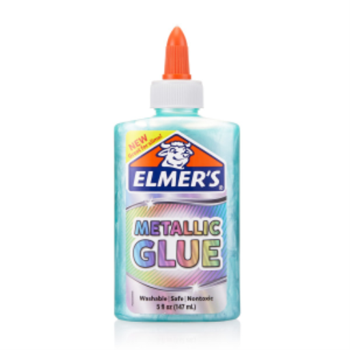 Elmer's Metallic Liquid Glue, Great for Making Slime, Washable, Teal, 5oz.
