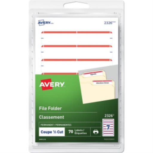 2326 Avery? File Folder Labels for Laser and Inkjet Printers, 3?" x ?"  Red / Permanent