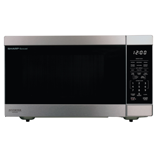 SHARP SMC1664KSC Carousel Countertop Microwave Oven with Inverter Technology ? 1.6 cu. ft., 1100W, Stainless Steel