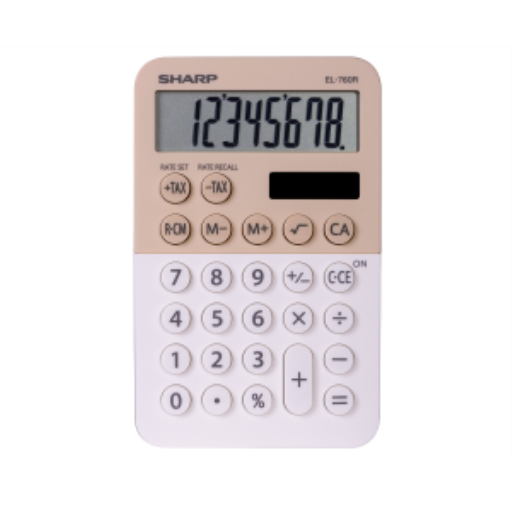 SHARP EL760RLA Twin Power XL 8-digit Display