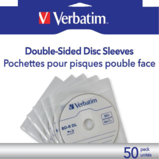Verbatim DOUBLE-SIDED DISC SLEEVES-50pk