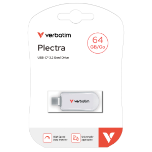 Verbatim Plectra USB-C Flash Drive White 64GB