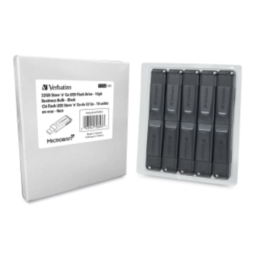 Verbatim 32GB SnG USB Flash Dr Blk Business 10Pk