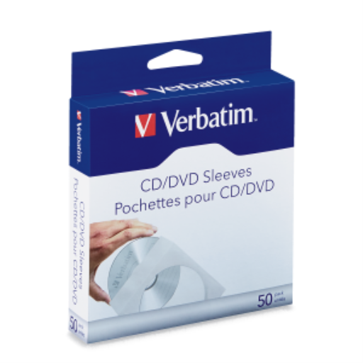 Verbatim CD/DVD SLEEVES WITH CLEAR WINDOW 50 PACK
