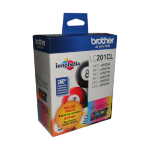 Brother LC2013PKS 3-Pack of Innobella  Colour Ink Cartridges (1 each of Cyan, Magenta, Yellow), Standard Yield