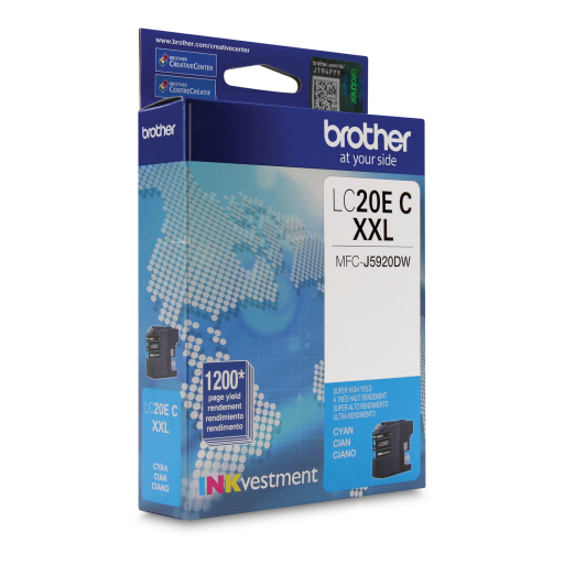 Brother LC20ECS INKvestment Cyan Ink Cartridge, Super High Yield (XXL Series)