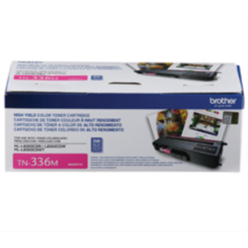 Brother TN336M Magenta Toner Cartridge, High Yield