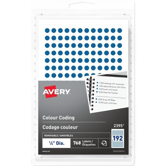 2395 Avery? Removable Colour Coding Labels Handwrite, ?"  Blue / Removable