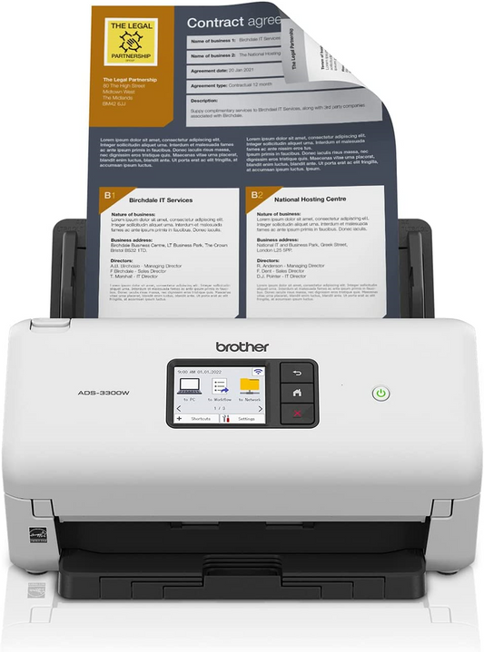 Brother ADS-3300W Wireless High-Speed Desktop Scanner for Small Office